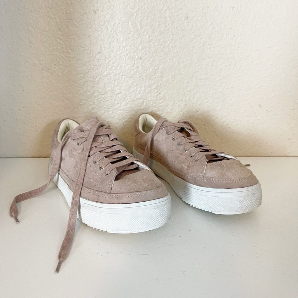 ALL SAINTS Trish suede platform sneaker in Dirty Pink. US 8/39 - Picture 4 of 13